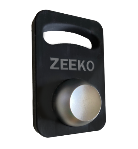 Handheld-at-angle Illustration showing zeeko handheld unlocking device
