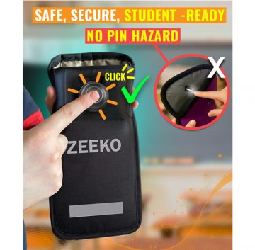 Zeeko Phone Pouch with Safe Lock, no pin hazard